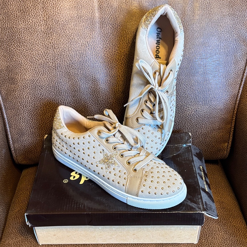 Outwoods Gold Studded Women's Sneakers